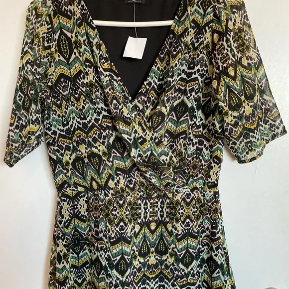 Ikks Women V-Neck Short Sleeve Dress - Size 36 - Picture 9 of 14